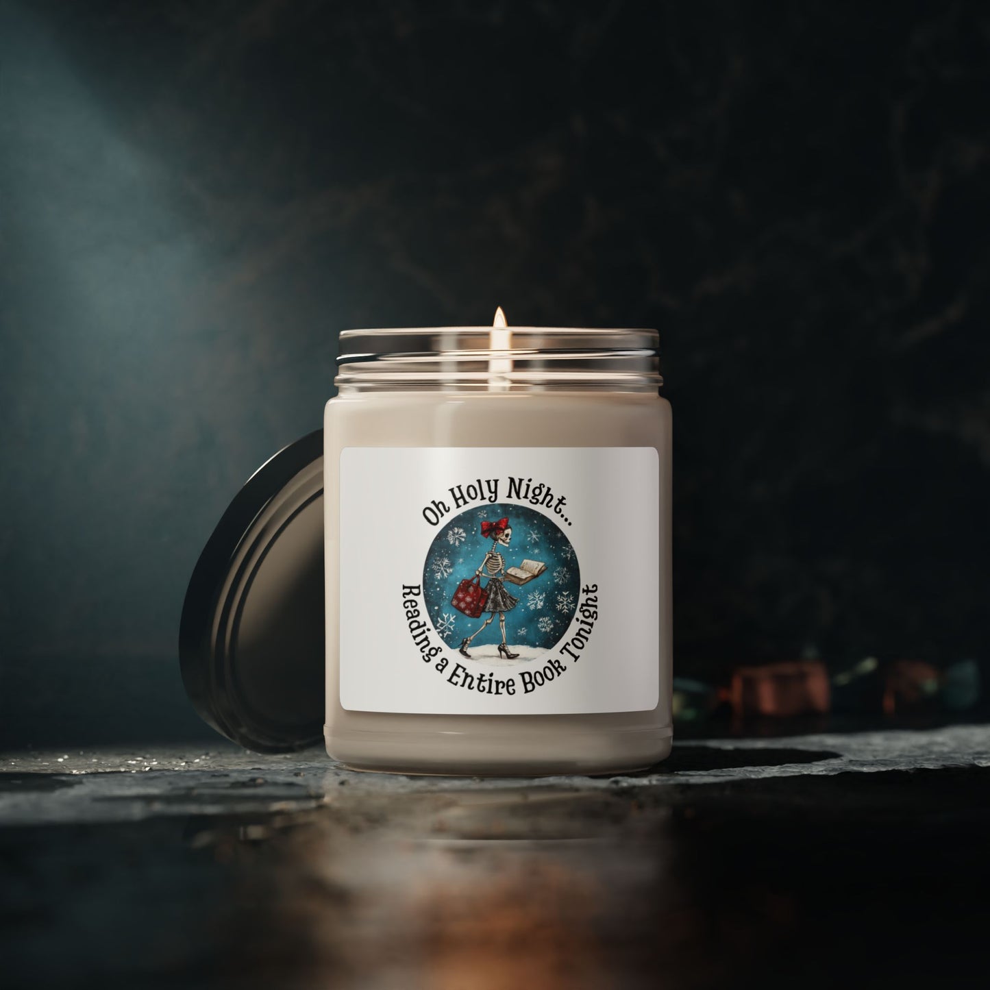 Skeleton Coffee and Book lover Scented Soy Candle, 9oz