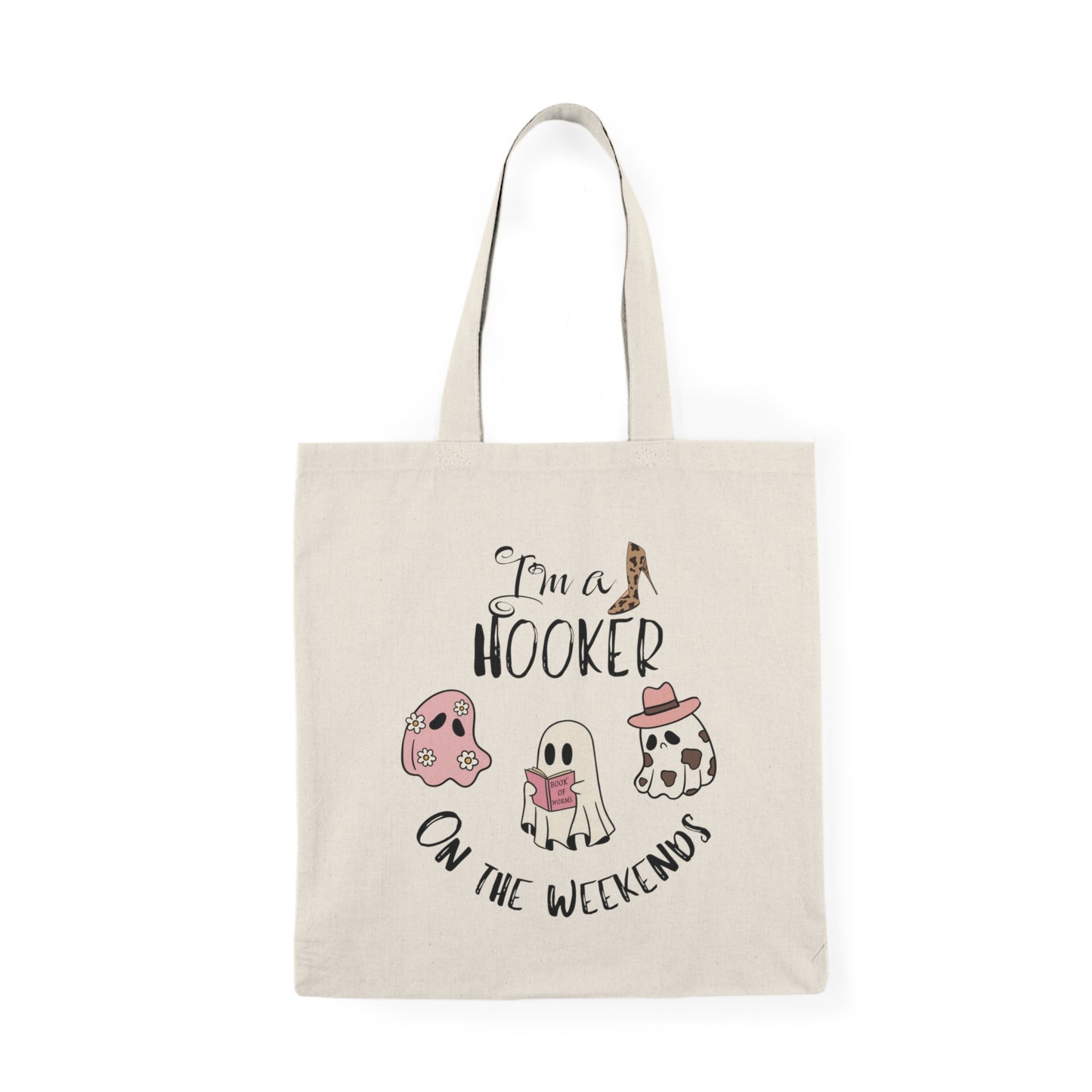 Ghost Book lover Natural Tote Bag