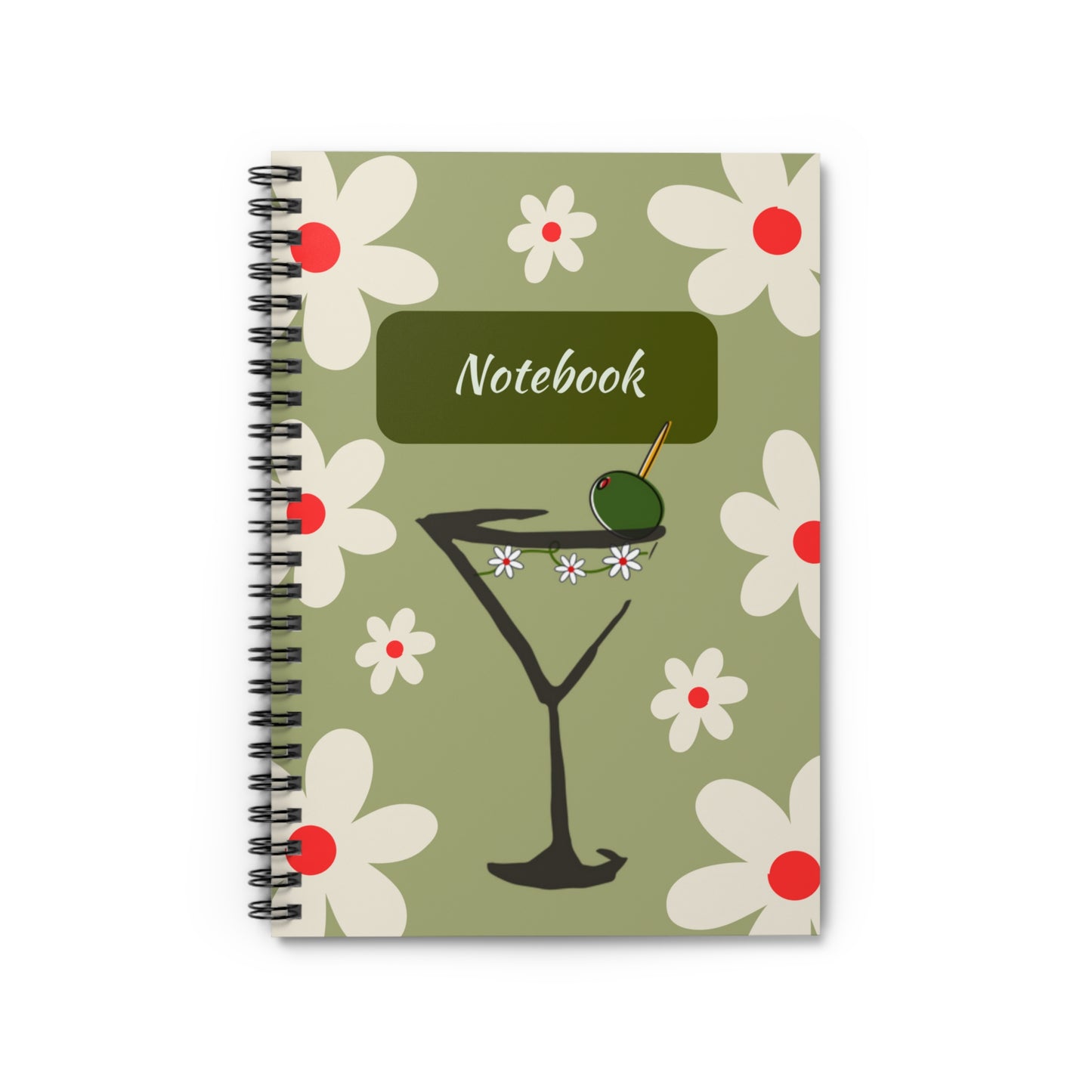 Martini Design Spiral Notebook - Ruled Line