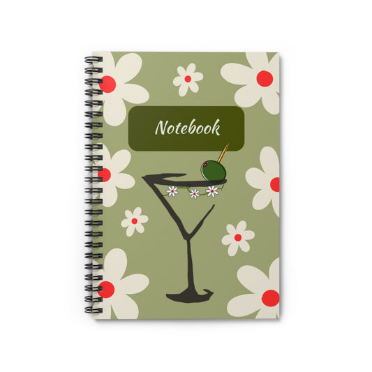 Martini Design Spiral Notebook - Ruled Line