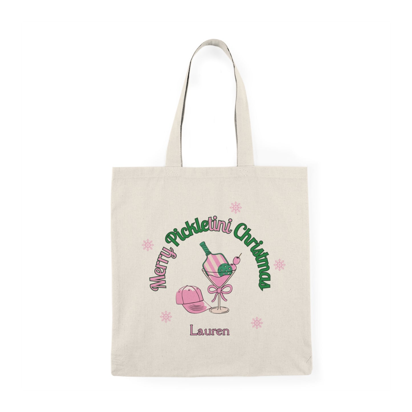 Merry Pickleball Christmas Bestie Gift Natural Tote Bag