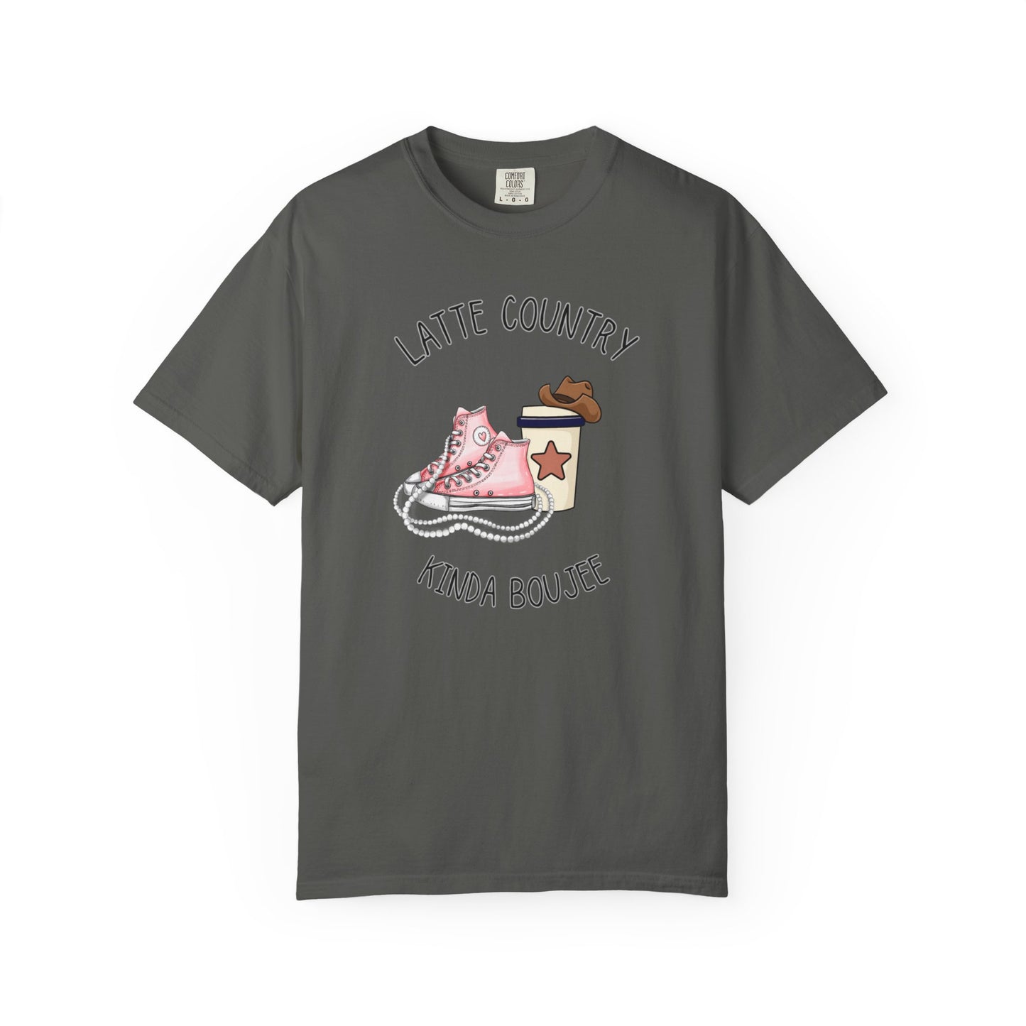 Kinda Country Latte Boujee, Unisex Garment-Dyed T-shirt