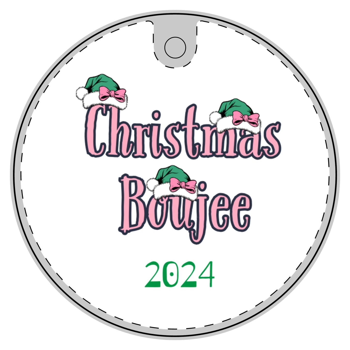 Personalized Christmas Boujee Ceramic Decoration Ornament, Boujee Christmas Ornament, Boujee Gift