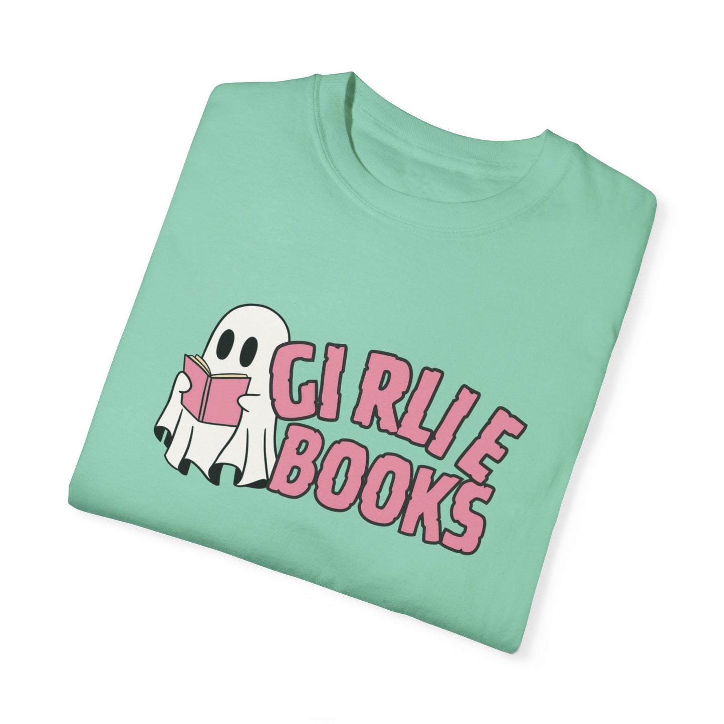 I love Girly Book Lover ghost T-shirt