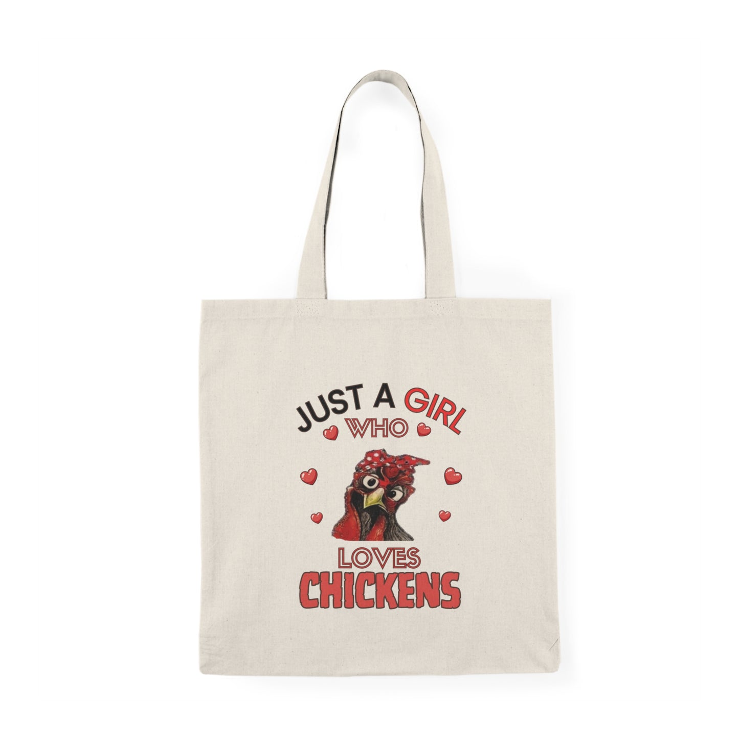 Copy of Just a Girl Chickens, Rooster, Tote