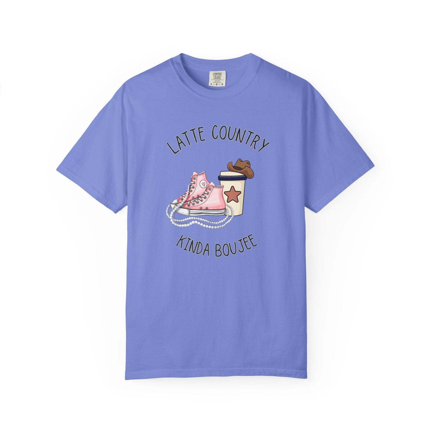 Kinda Country Latte Boujee, Unisex Garment-Dyed T-shirt