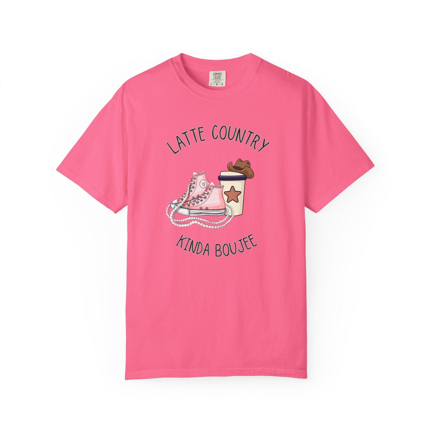 Kinda Country Latte Boujee, Unisex Garment-Dyed T-shirt