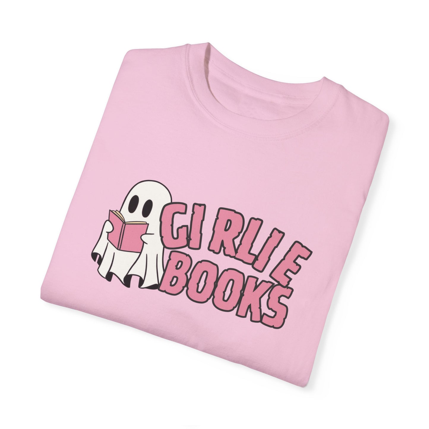 I love Girly Book Lover ghost T-shirt