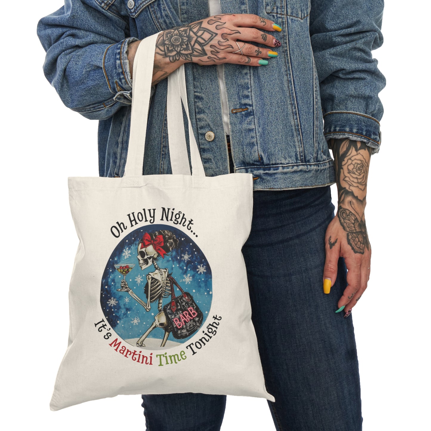 Skeleton Martini Time Coffee Book Tote Bag