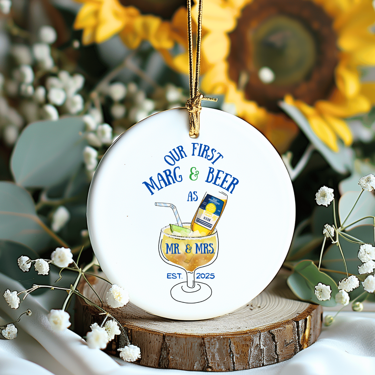 Marg and Beer Ceramic Decoration Ornament