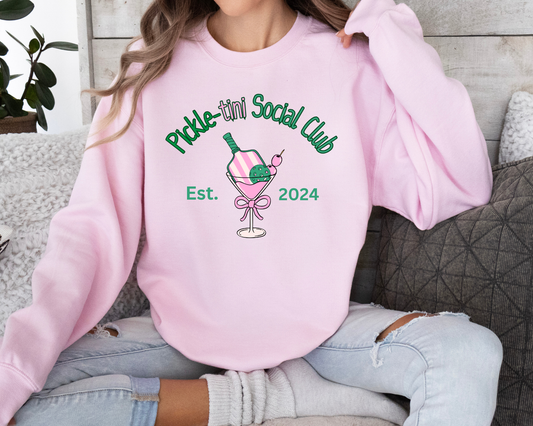 Pickletini Social Club gift, Pink Pickleball Sweatshirt, Unisex Heavy Blend™ Crewneck Sweatshirt, Pickleball lover