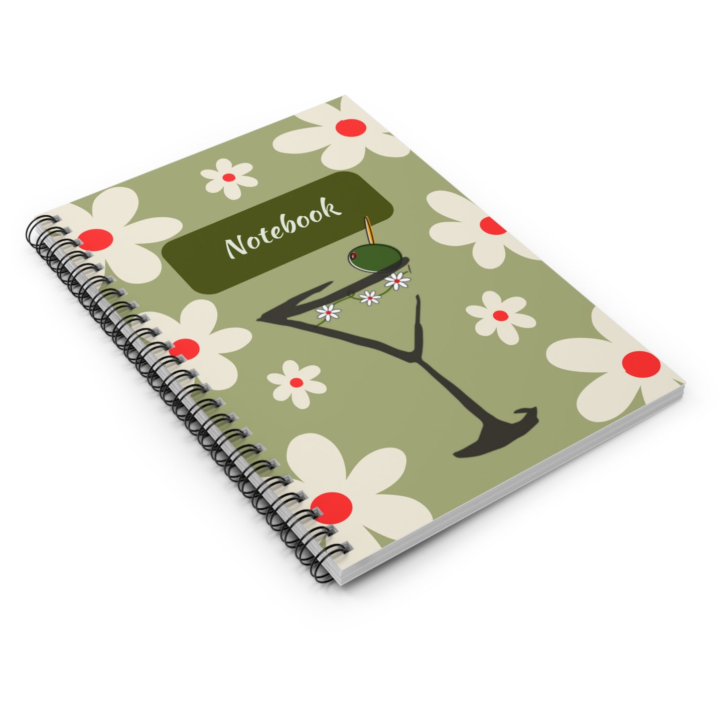 Martini Design Spiral Notebook - Ruled Line