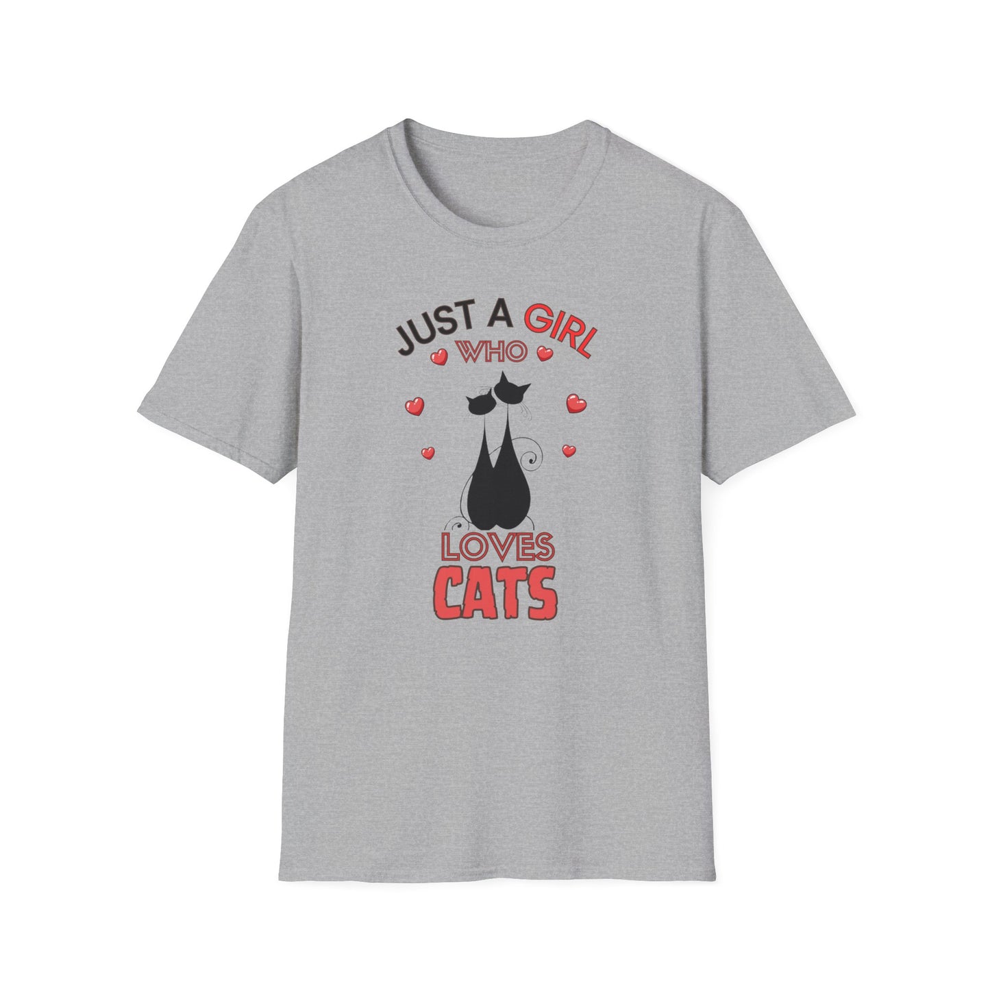 Just a Girl Cats, Unisex Softstyle T-Shirt