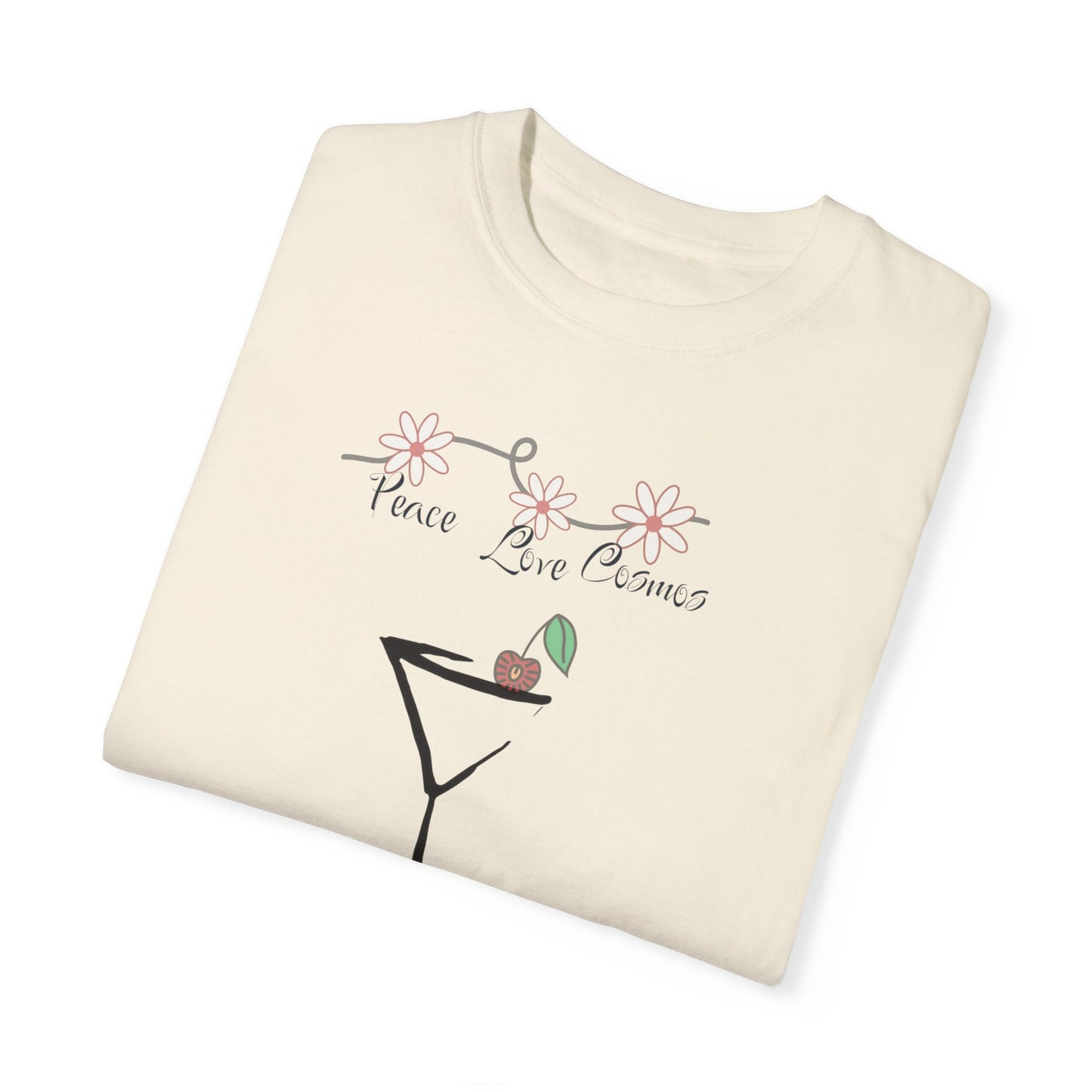 Peace, Love and Cosmos, Unisex Garment-Dyed T-shirt