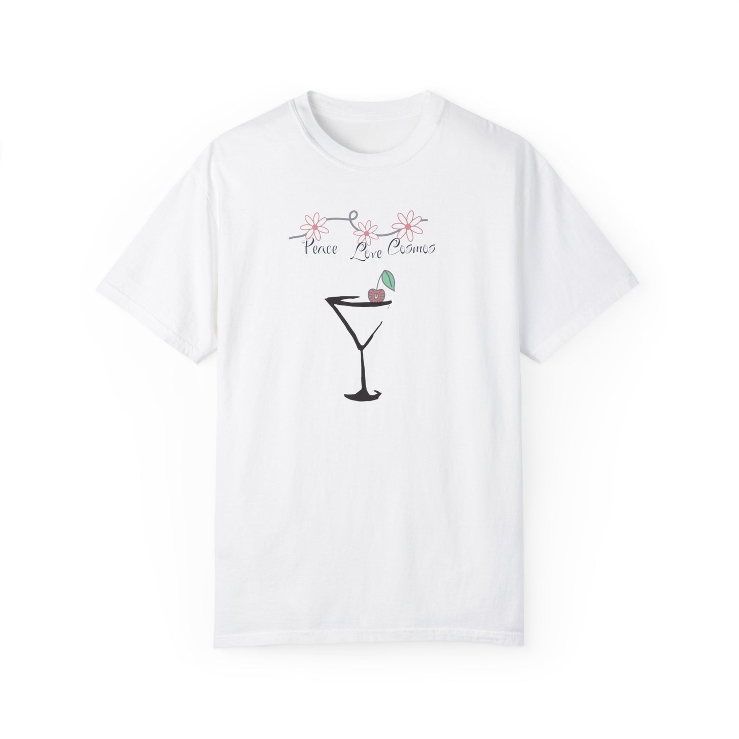 Peace, Love and Cosmos, Unisex Garment-Dyed T-shirt
