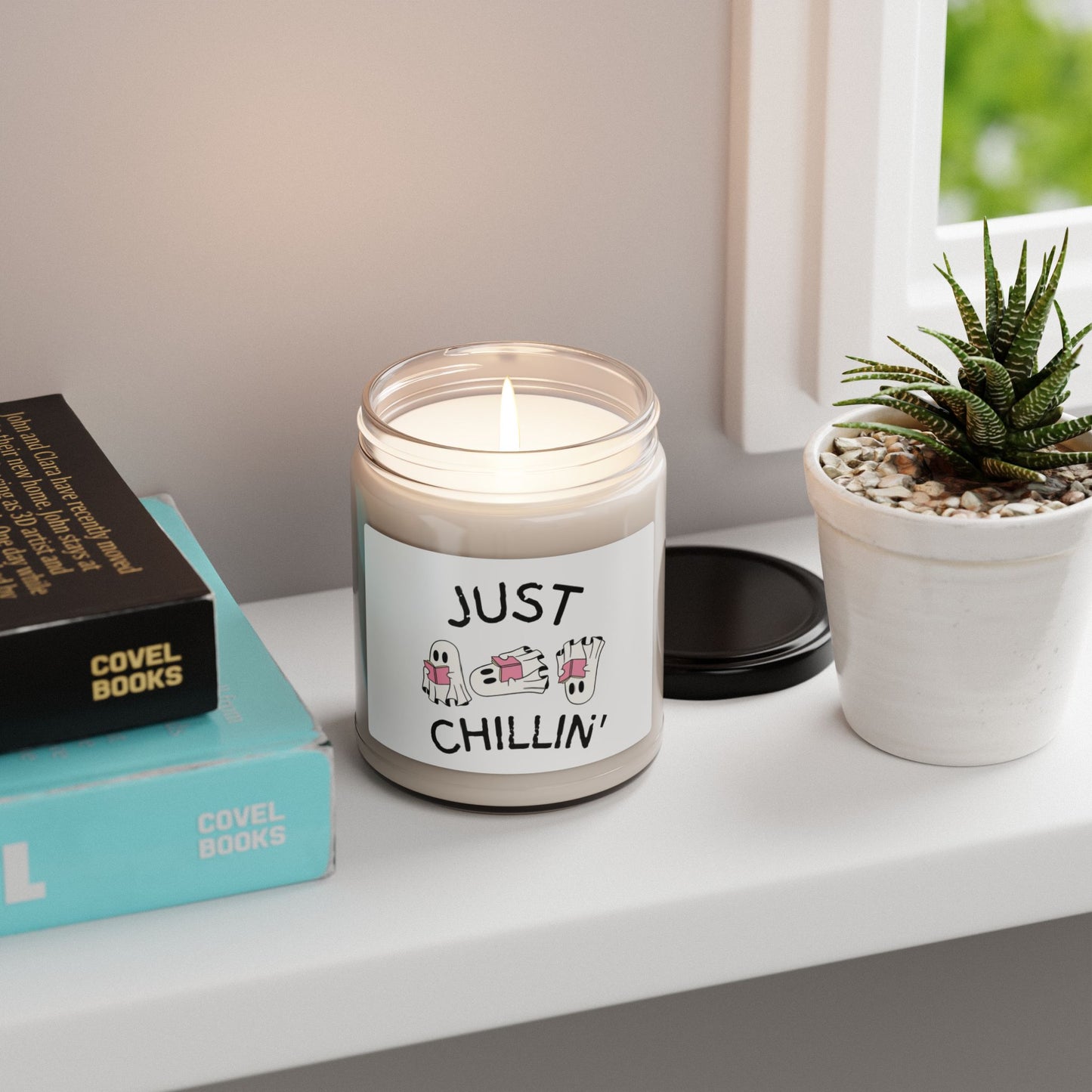 Just Chillin Books Scented Soy Candle, 9oz