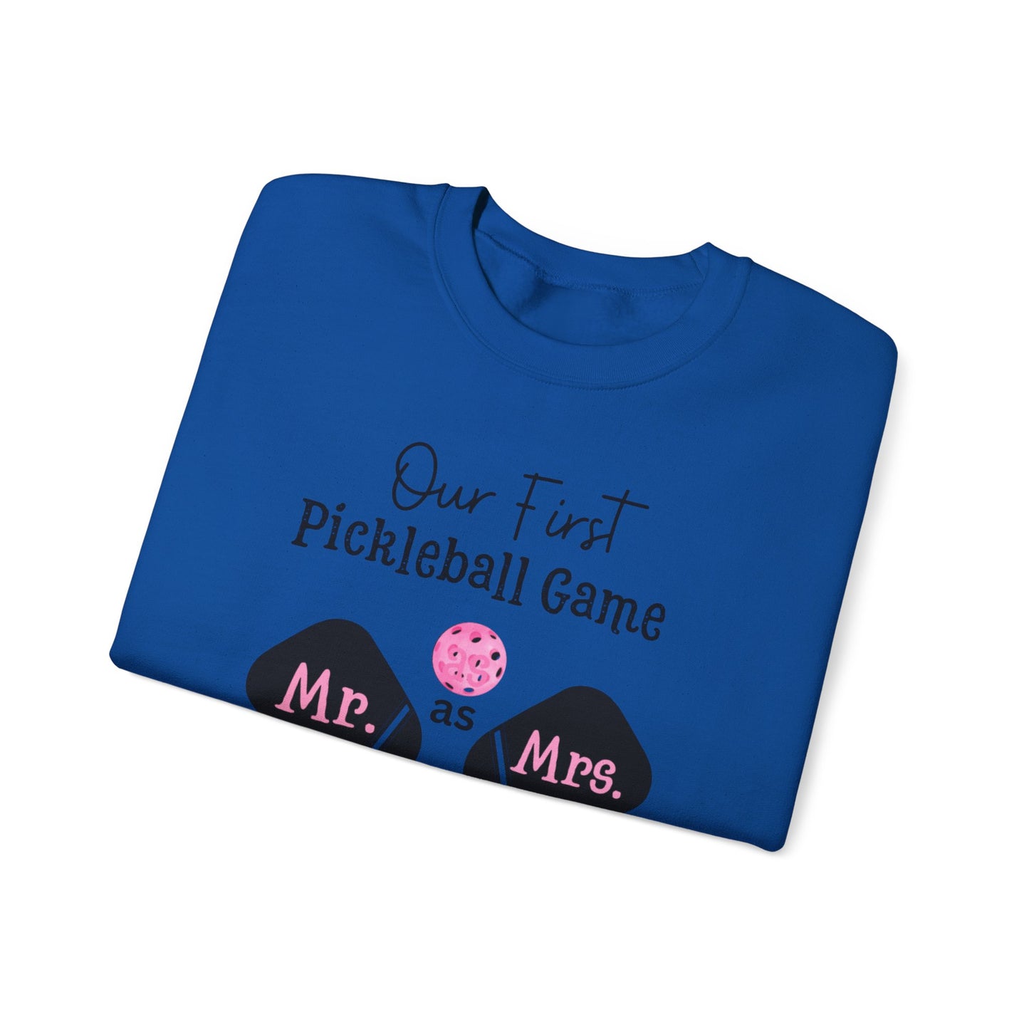 Our 1st Pickleball game married, Pickleball Christmas sweatshirt, Pickleball lover Christmas sweatshirt, Bridal gift, Pickleball newlywed Gift, Heavy Blend™ Crewneck Sweatshirt