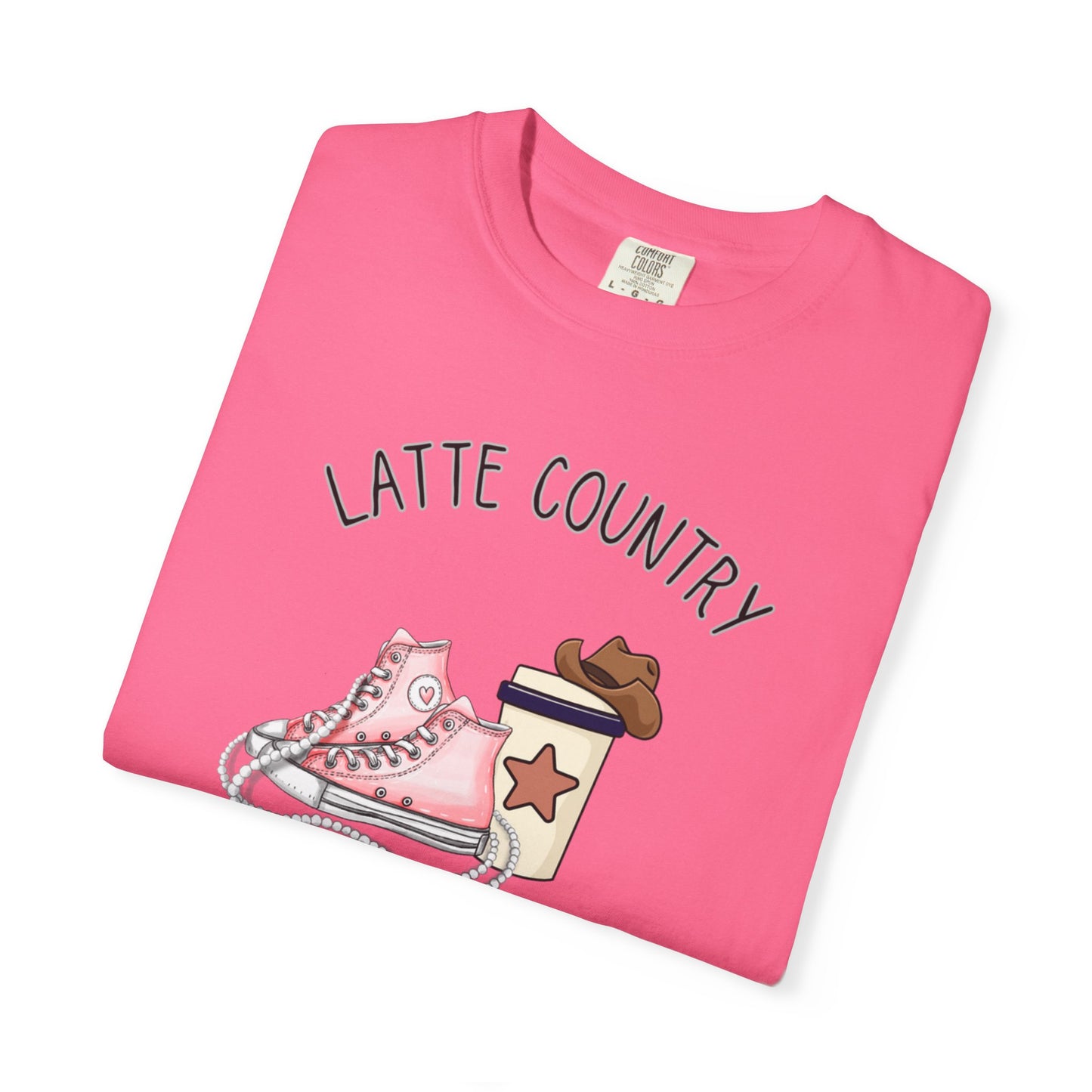 Kinda Country Latte Boujee, Unisex Garment-Dyed T-shirt