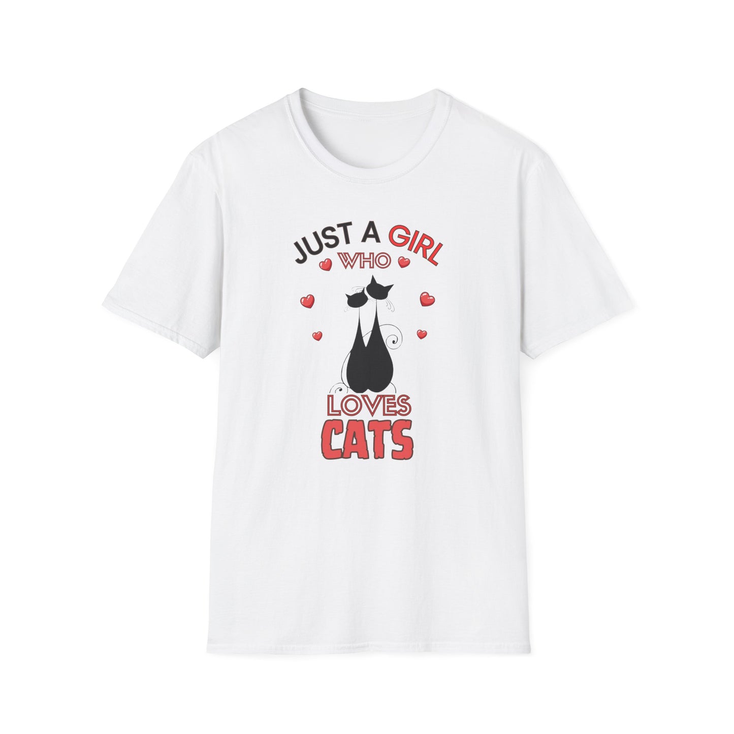 Just a Girl Cats, Unisex Softstyle T-Shirt