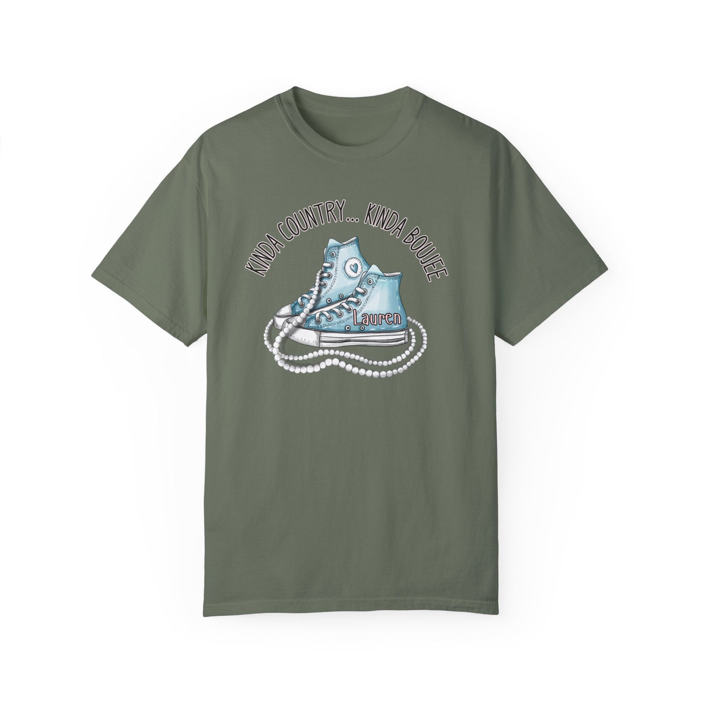 Personalized Kinda Country Kinda Boujee, Unisex Garment-Dyed T-shirt