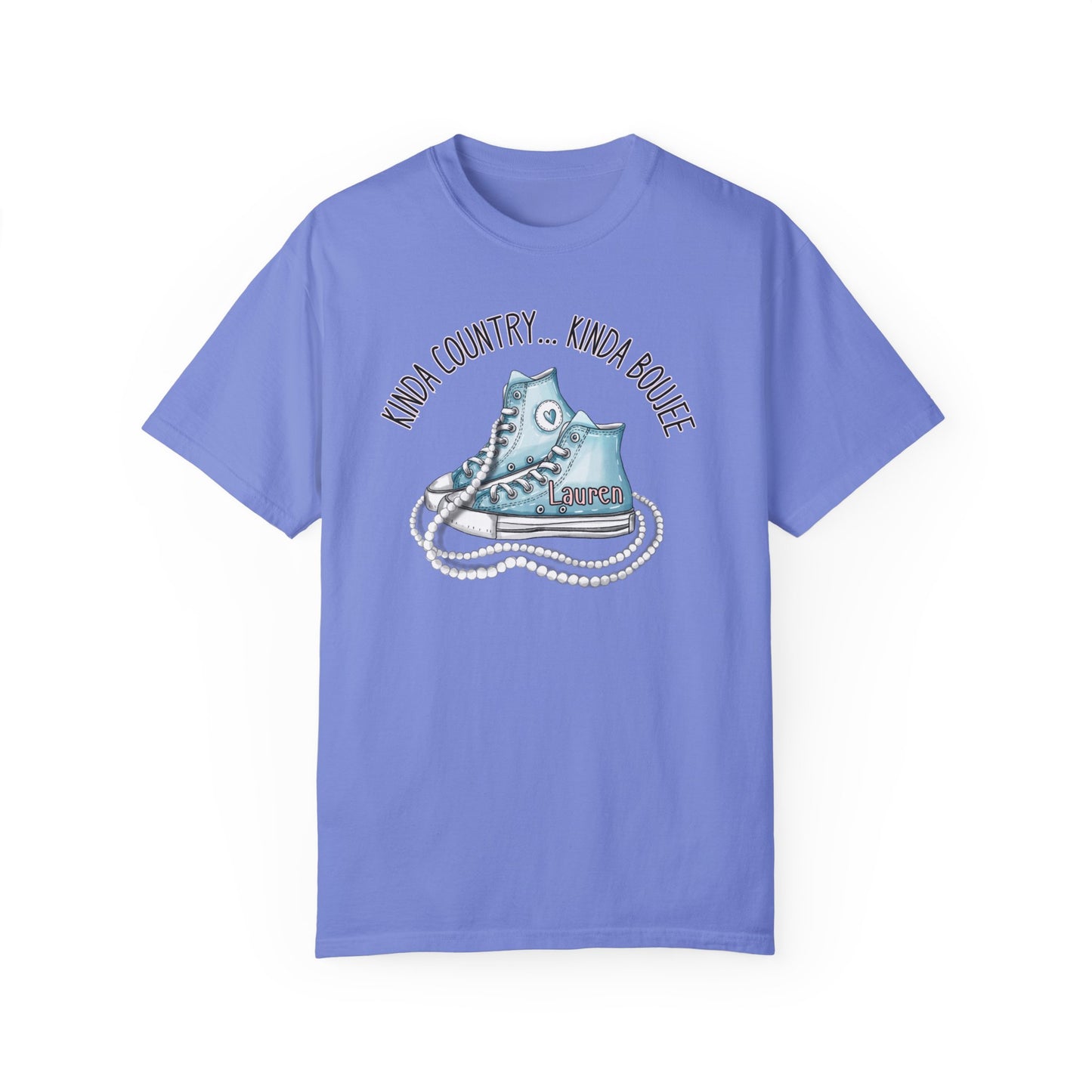 Personalized Kinda Country Kinda Boujee, Unisex Garment-Dyed T-shirt