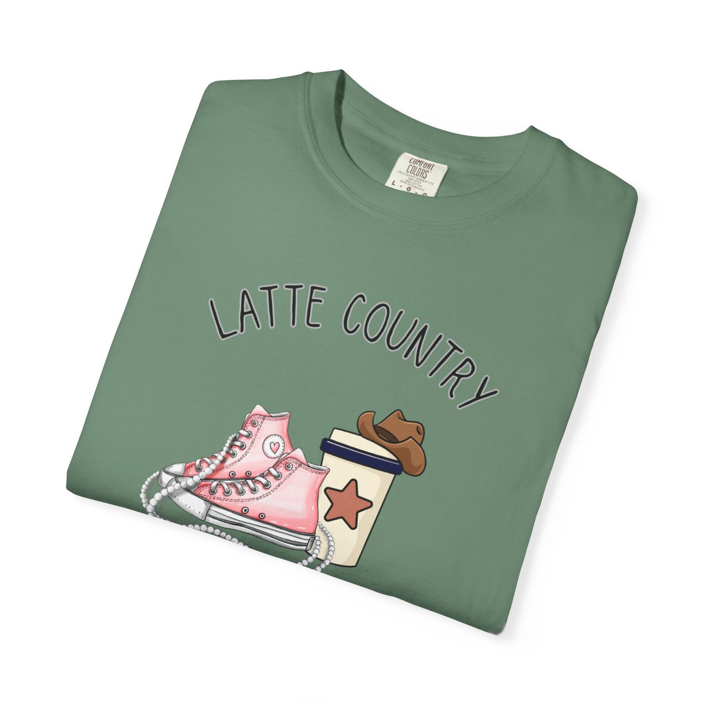 Kinda Country Latte Boujee, Unisex Garment-Dyed T-shirt