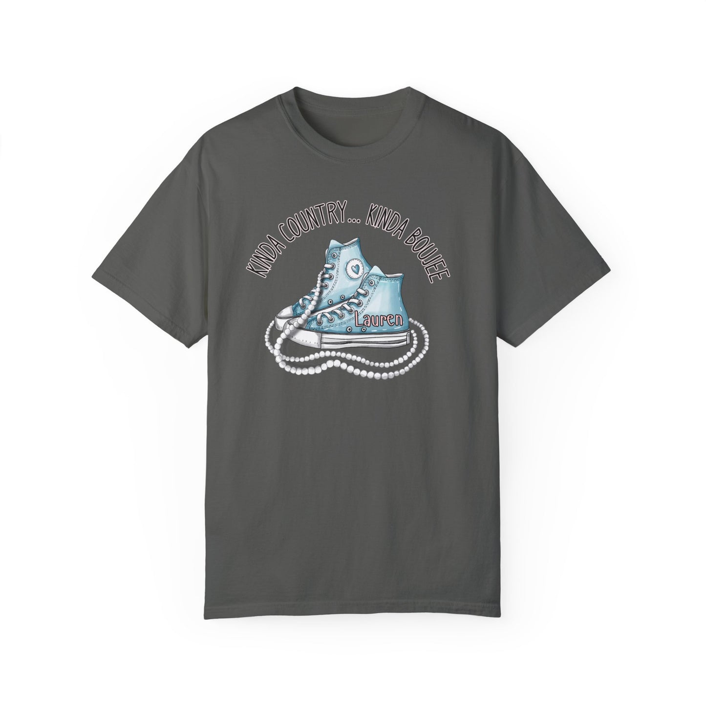 Personalized Kinda Country Kinda Boujee, Unisex Garment-Dyed T-shirt