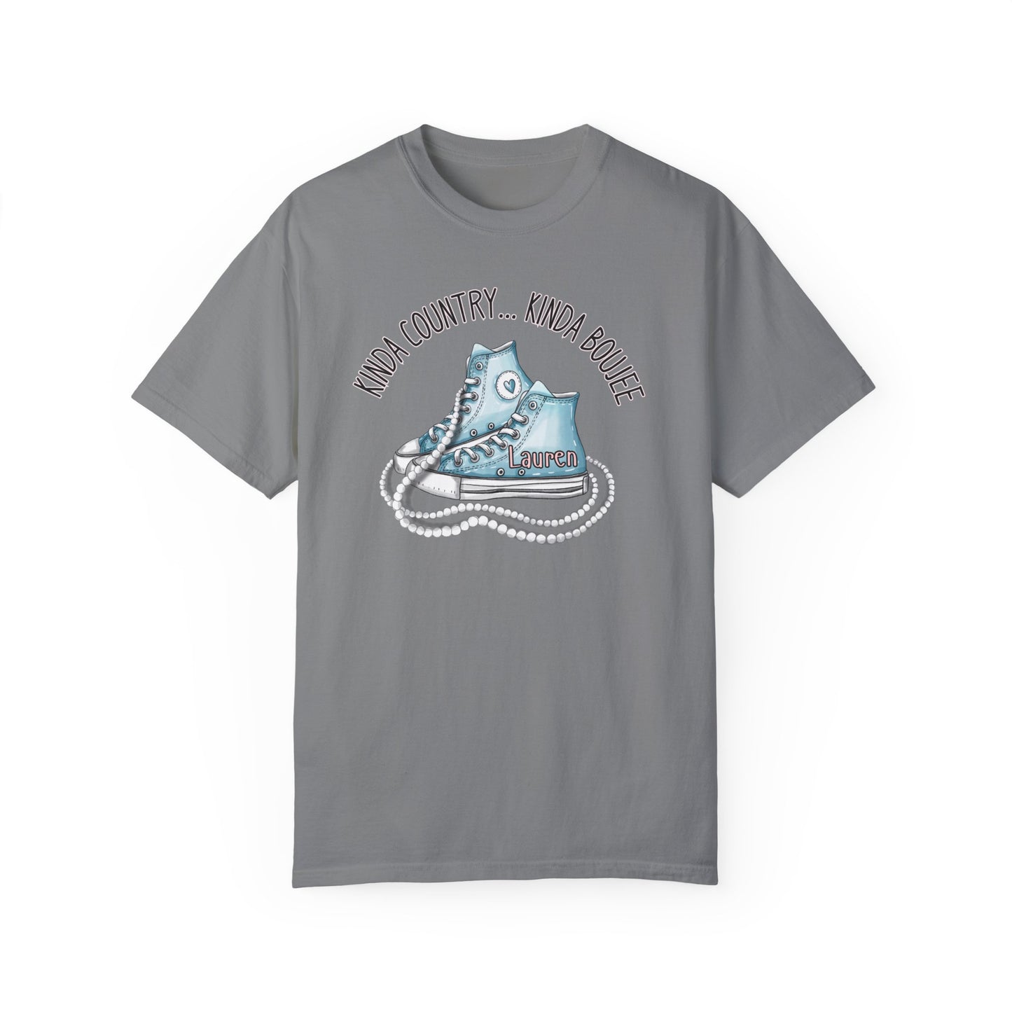Personalized Kinda Country Kinda Boujee, Unisex Garment-Dyed T-shirt