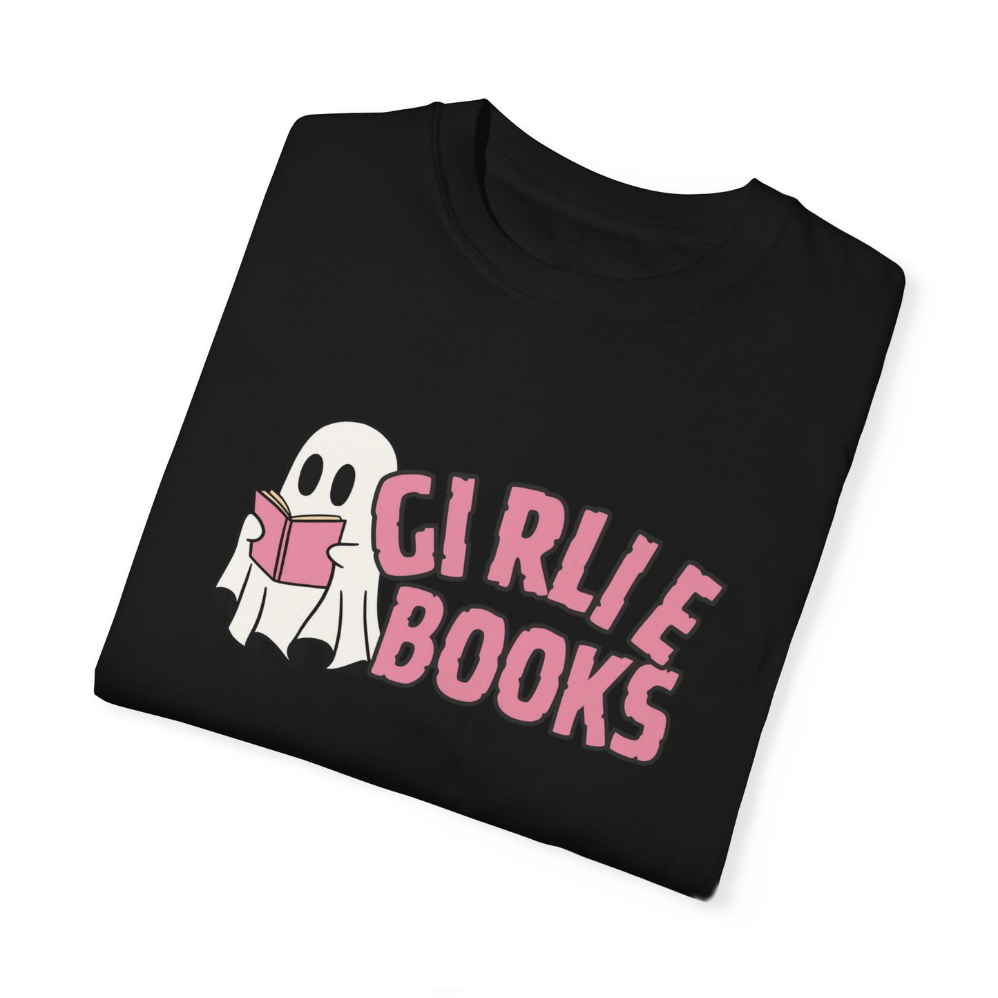 I love Girly Book Lover ghost T-shirt