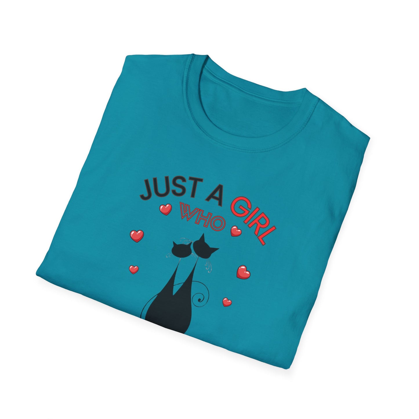 Just a Girl Cats, Unisex Softstyle T-Shirt