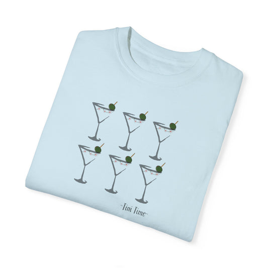 Tini Time Martini Glass, Unisex Garment-Dyed T-shirt