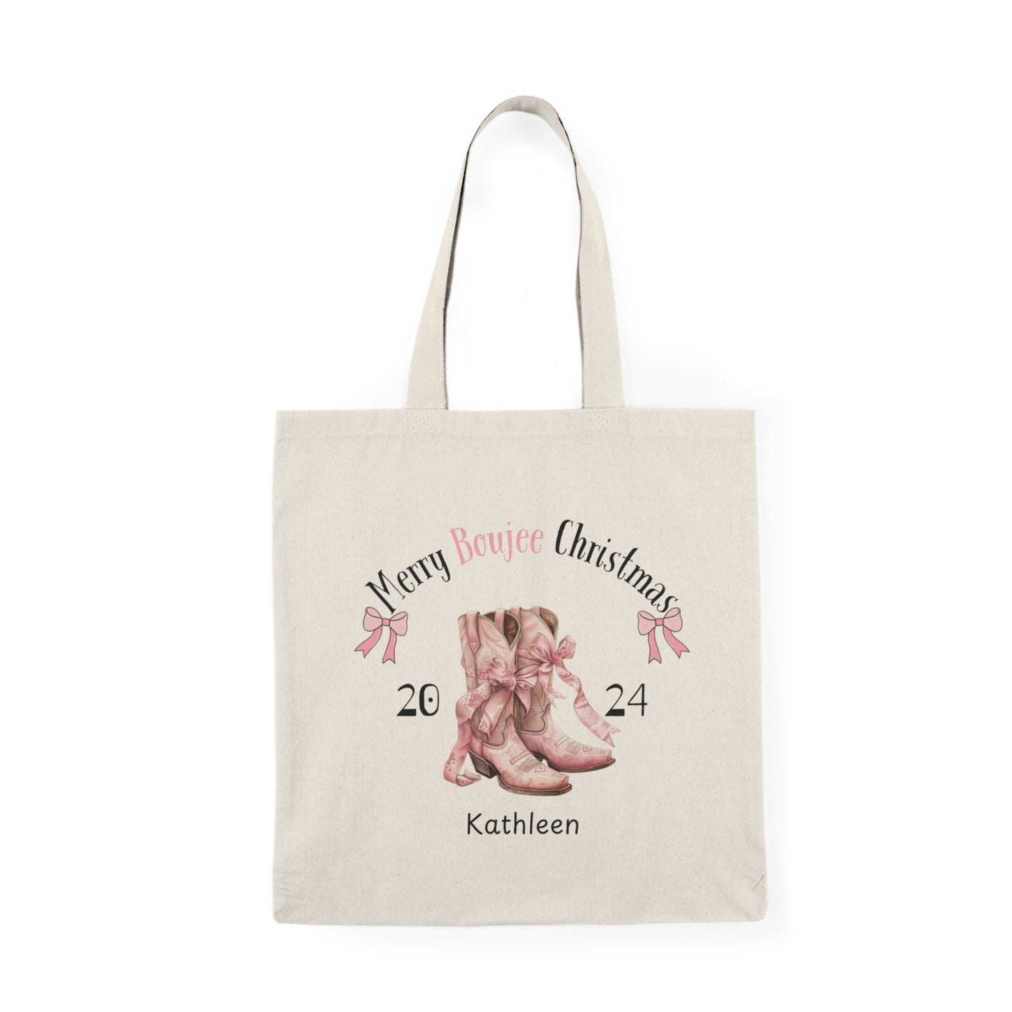 Merry Boujee Christmas Natural Tote Bag