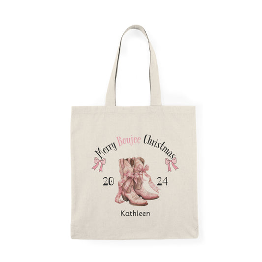 Merry Boujee Christmas Natural Tote Bag