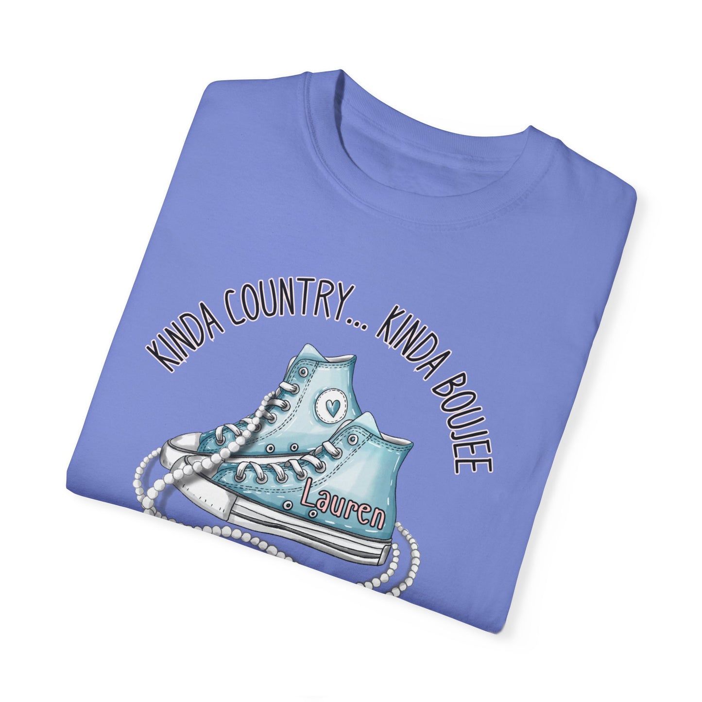 Personalized Kinda Country Kinda Boujee, Unisex Garment-Dyed T-shirt