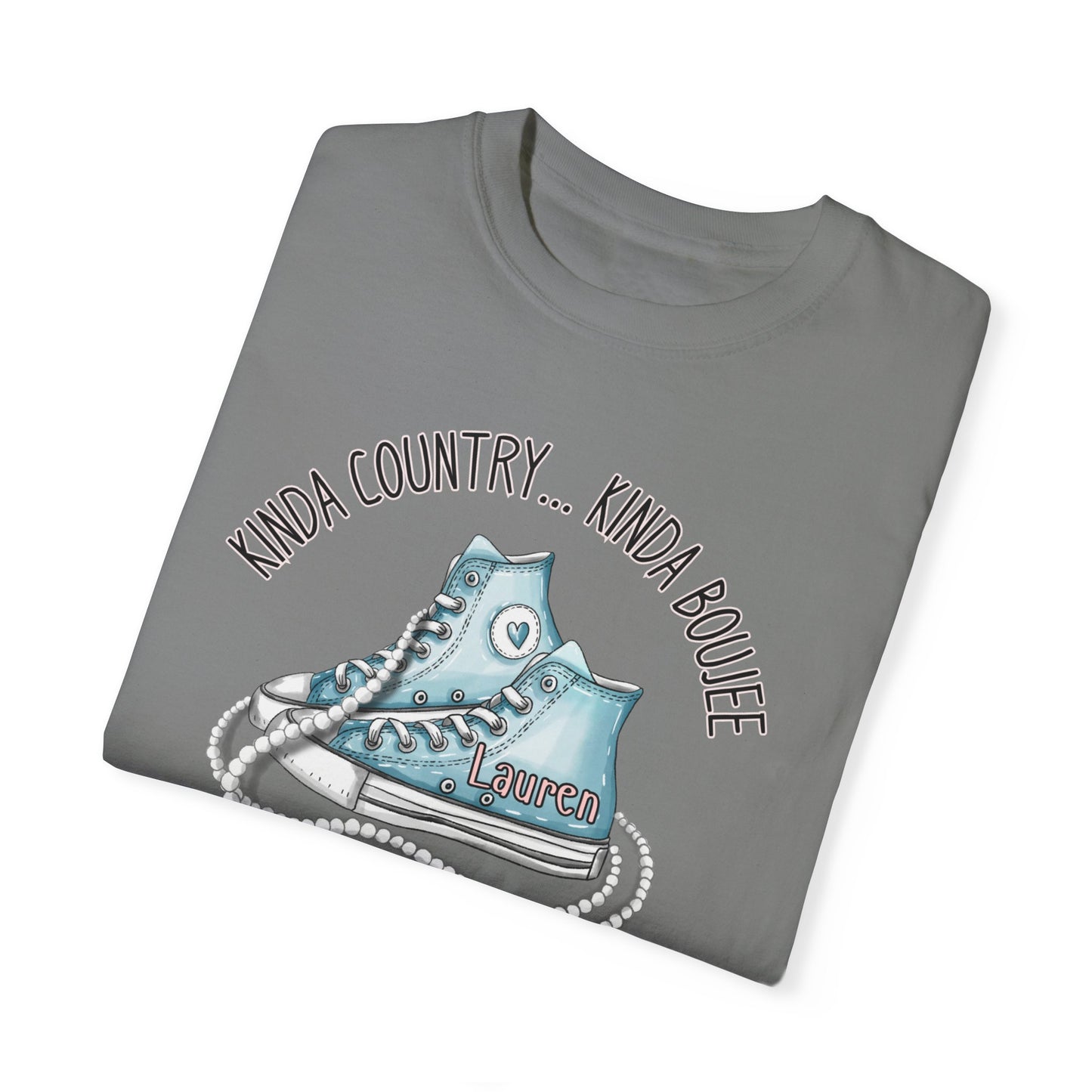 Personalized Kinda Country Kinda Boujee, Unisex Garment-Dyed T-shirt