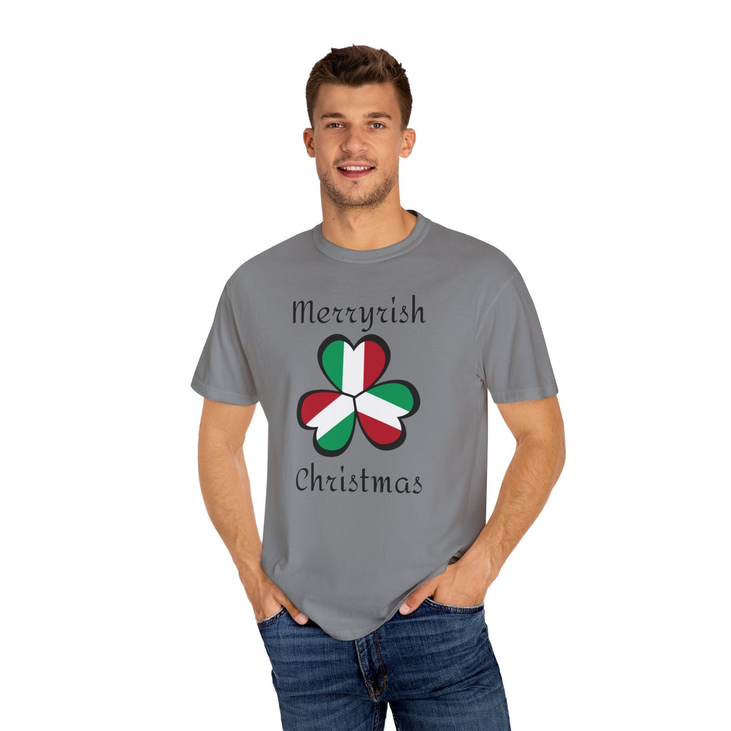 Merryirish Christmas, Unisex Garment-Dyed T-shirt