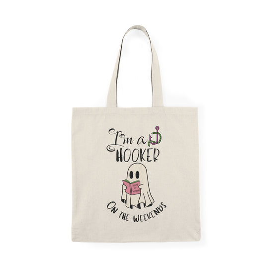 Ghost Book lover Natural Tote Bag