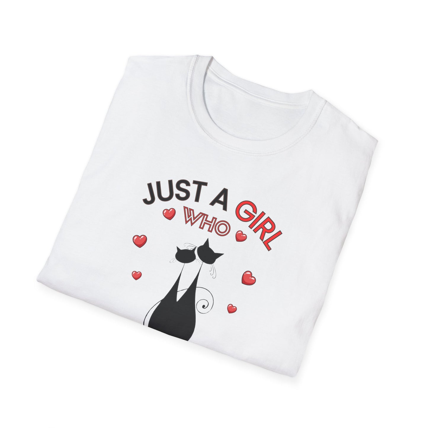 Just a Girl Cats, Unisex Softstyle T-Shirt