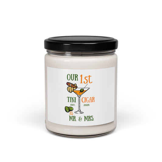 1st Martini and Cigar, Mr. & Mrs. Wedding Soy Candle, 9oz