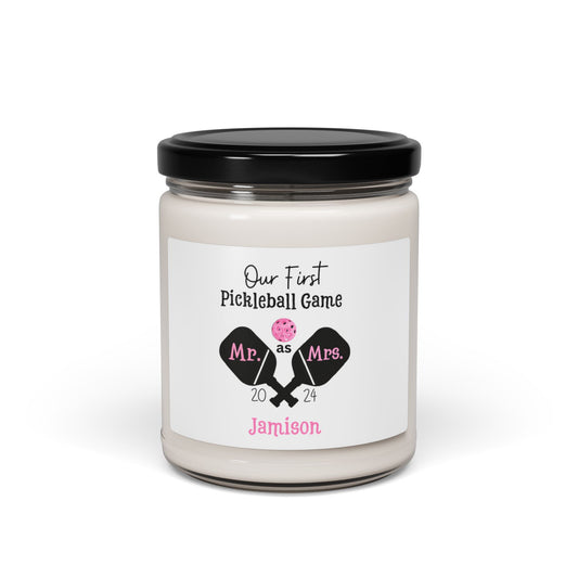 1st Picklball Game as Mr & Mrs. Scented Soy Candle, 9oz