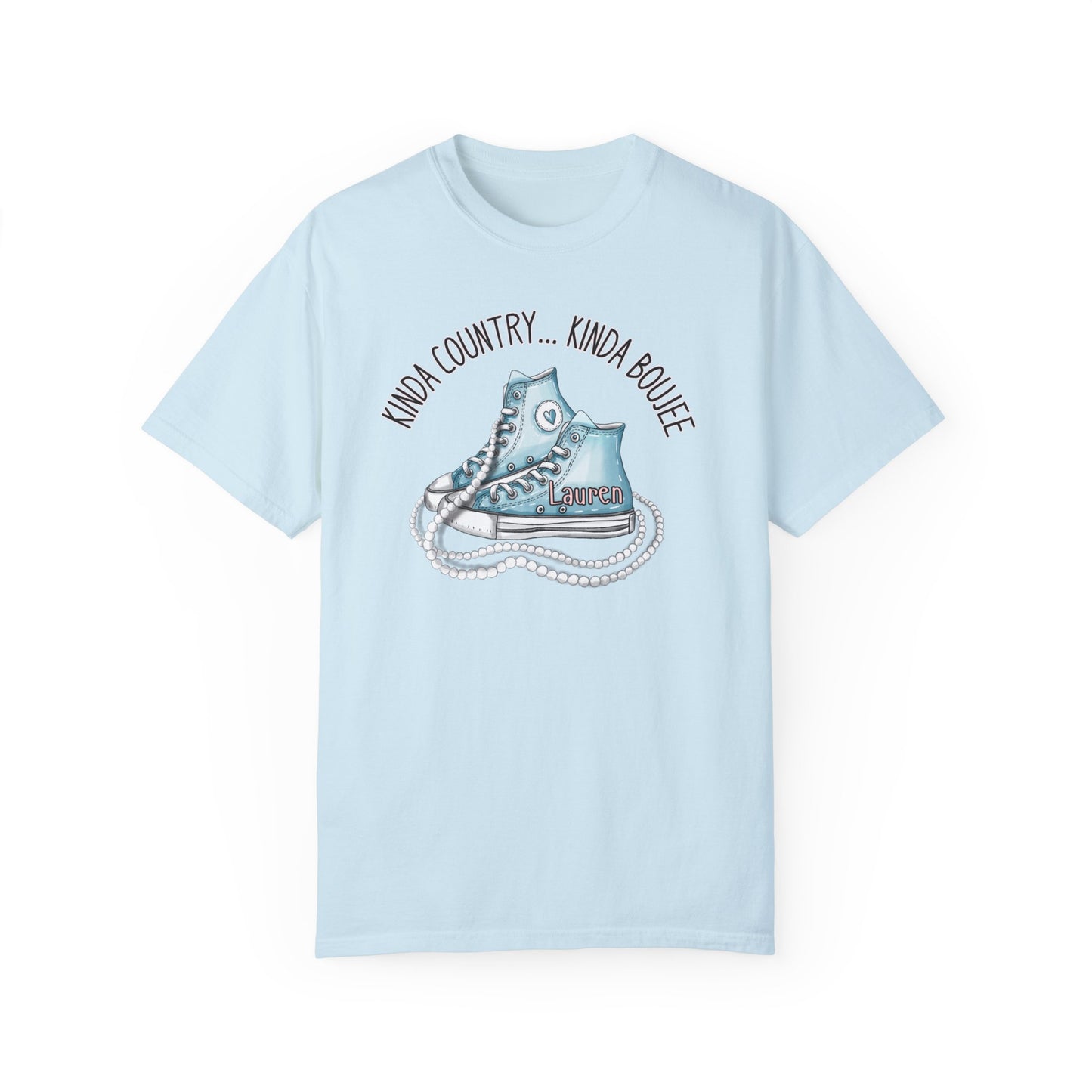 Personalized Kinda Country Kinda Boujee, Unisex Garment-Dyed T-shirt