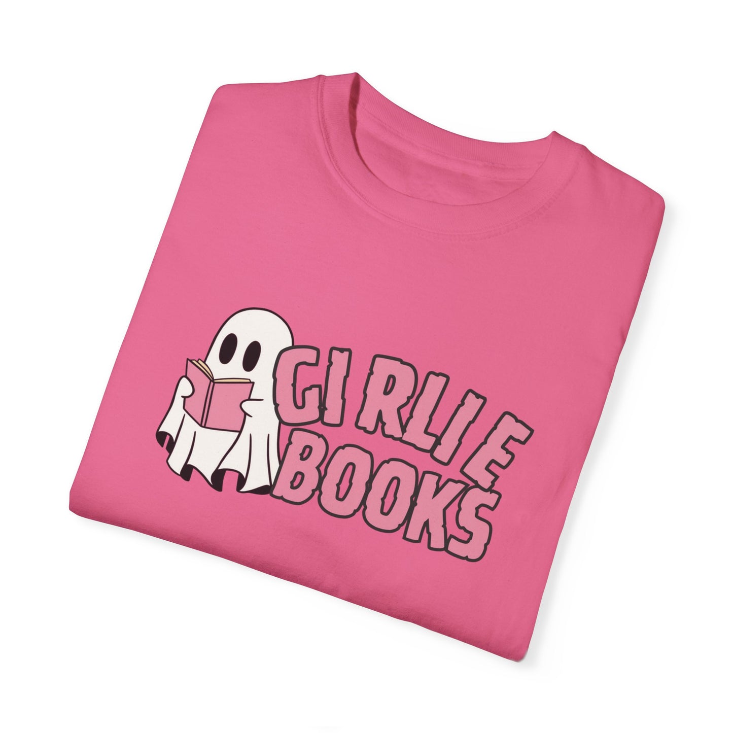 I love Girly Book Lover ghost T-shirt