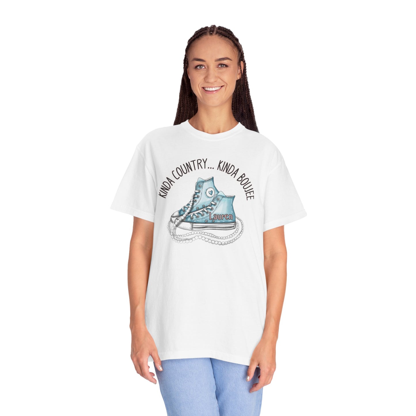 Personalized Kinda Country Kinda Boujee, Unisex Garment-Dyed T-shirt