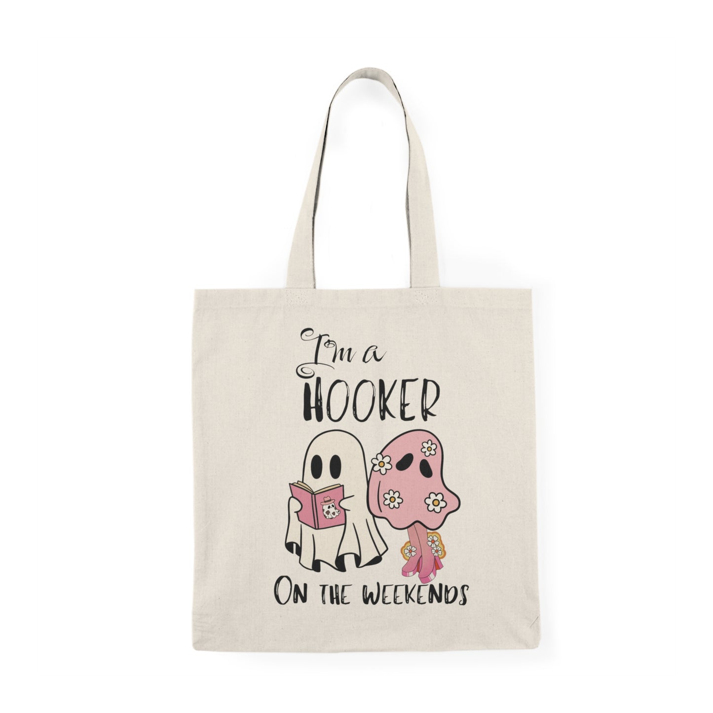 Ghost Book lover Natural Tote Bag