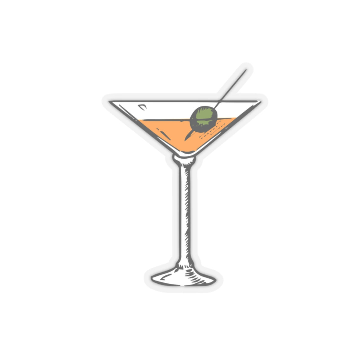 Martini Glass, Kiss-Cut Stickers