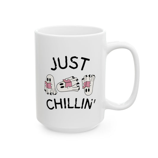 Just Chillin Coffee Book lover Ceramic Mug,