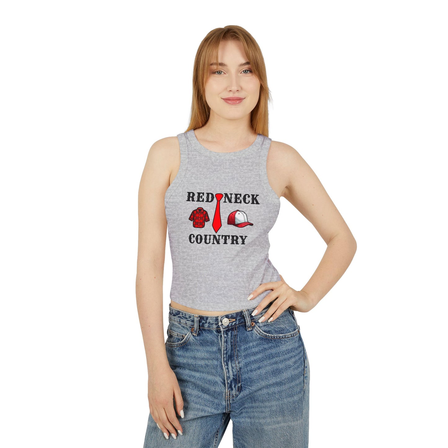 Red Neck Country Women's Micro Rib Racer Tank Top